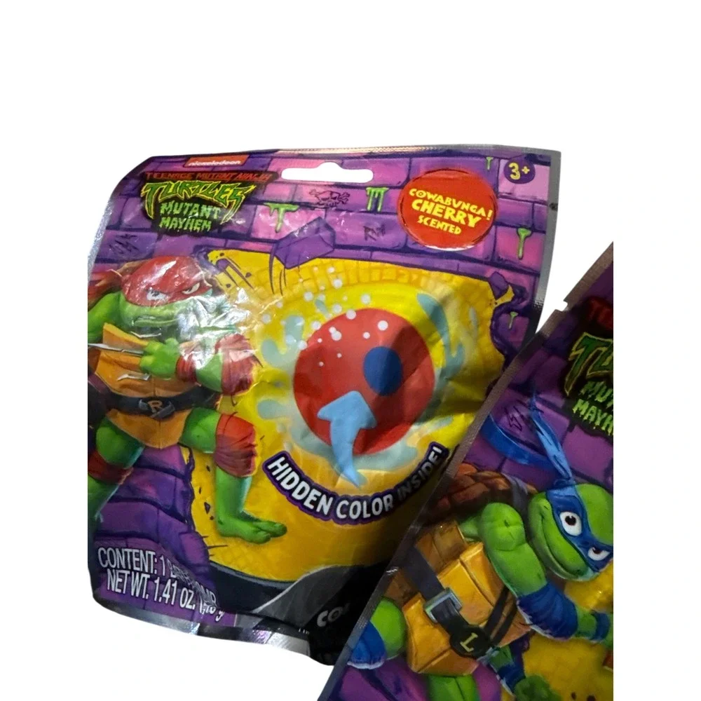 5 Teenage Mutant Ninja Turtles Mayhem Bath‎ Bombs Cowabunga Cherry Scented